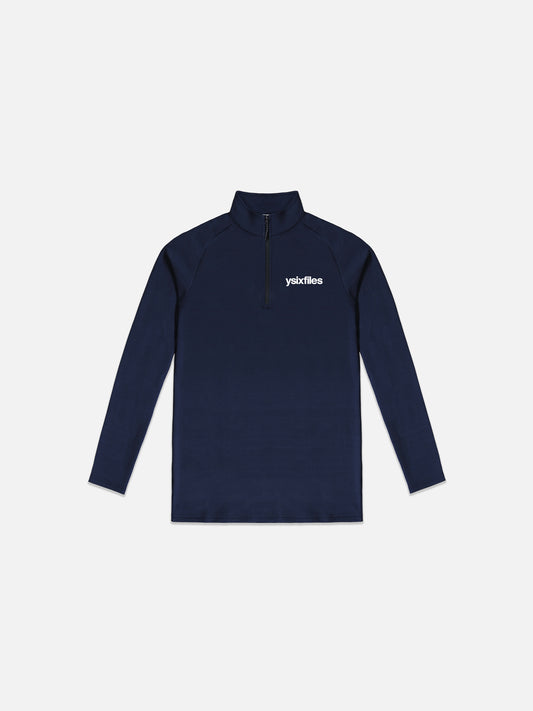 ysixfiles running long sleeve quarter zip top navy