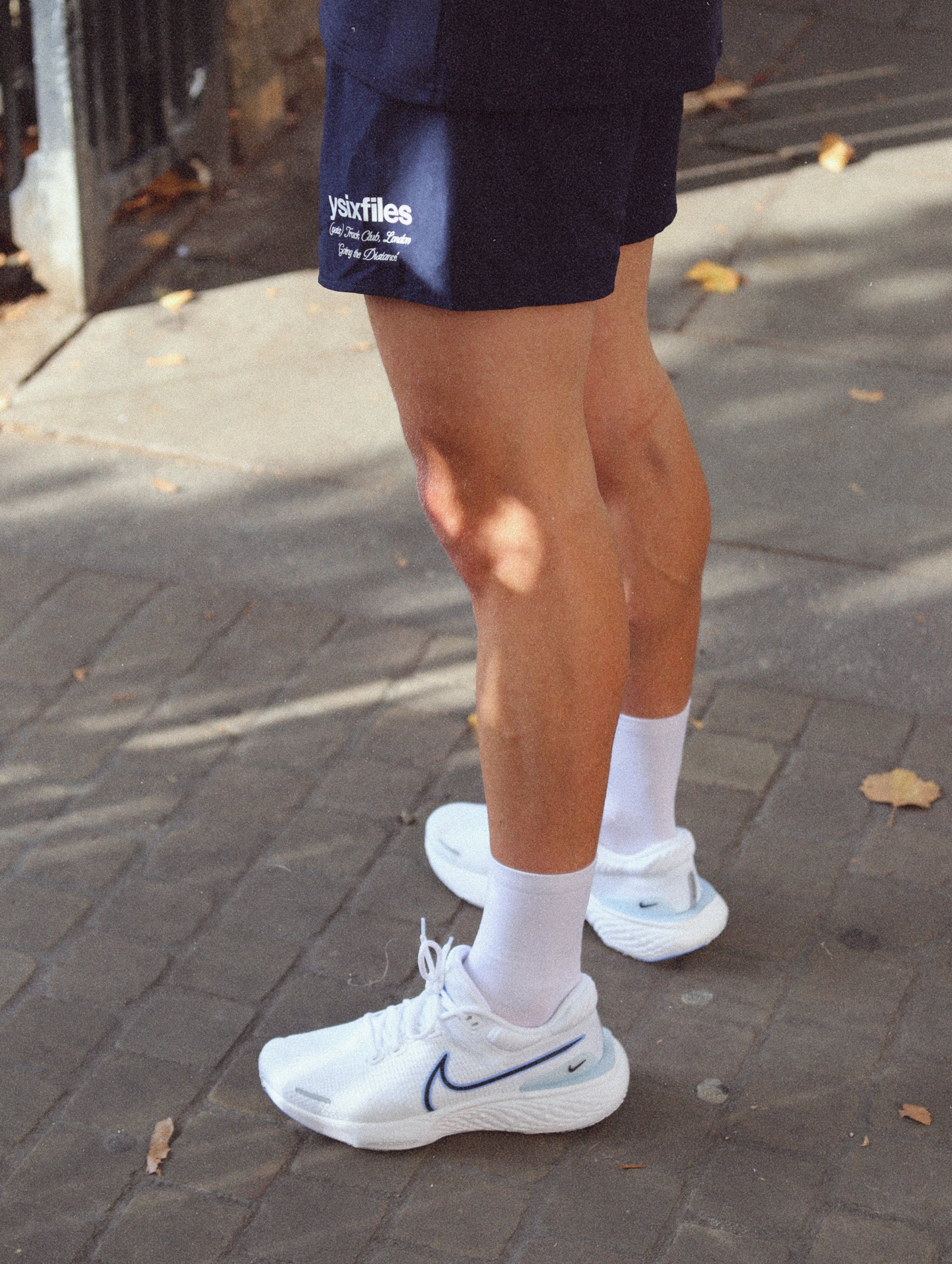 ysixfiles navy running shorts